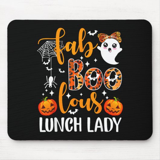 Leopard Fab Boo Lous Lunch Lady Matching Group Tee Mousepad (Vorne)