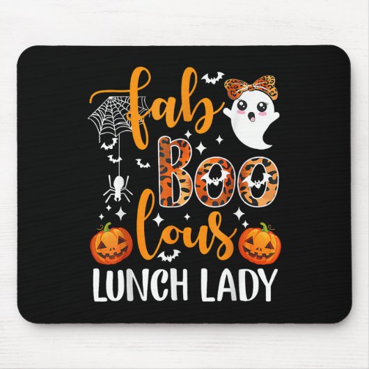 Leopard Fab Boo Lous Lunch Lady Matching Group Tee Mousepad (Vorne)