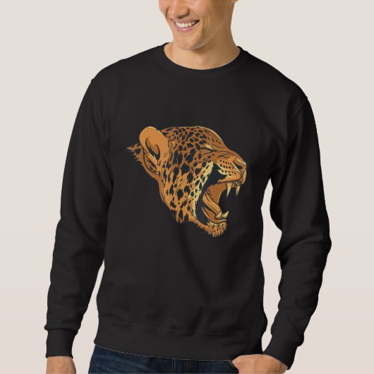 Leopard Face Head Jaguars Cheetahs Big Cat Wild An Sweatshirt (Vorderseite)