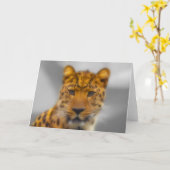 Leopard Face Karte (Gelbe Blume)