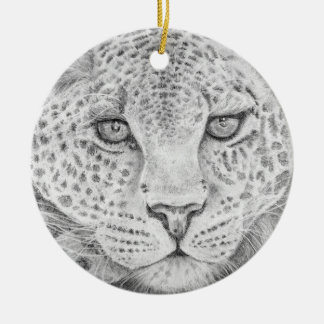 Leopard Face Keramik Ornament