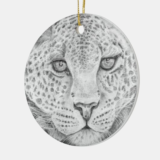 Leopard Face Keramik Ornament (Links)
