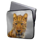 Leopard Face Laptopschutzhülle (Vorderseite Links)