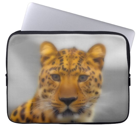 Leopard Face Laptopschutzhülle (Vorderseite)