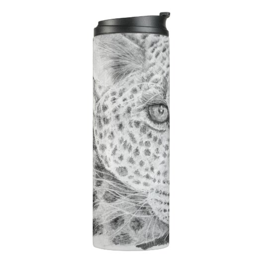 Leopard Face Thermal Tumbler Thermosbecher (Nach links gedreht)