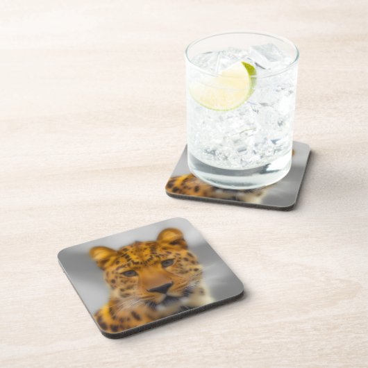 Leopard Face Untersetzer (Rechte Seite)