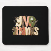Leopard Fall Give Thanks Coquette Latch Hook Yarn Mousepad (Vorne)