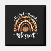 Leopard Fall Regenbogen Dankbarkeit Grateful Grate Magnet (Vorne)