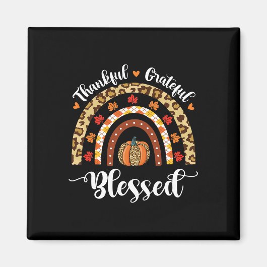 Leopard Fall Regenbogen Dankbarkeit Grateful Grate Magnet (Vorne)