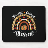 Leopard Fall Regenbogen Dankbarkeit Grateful Grate Mousepad (Vorne)