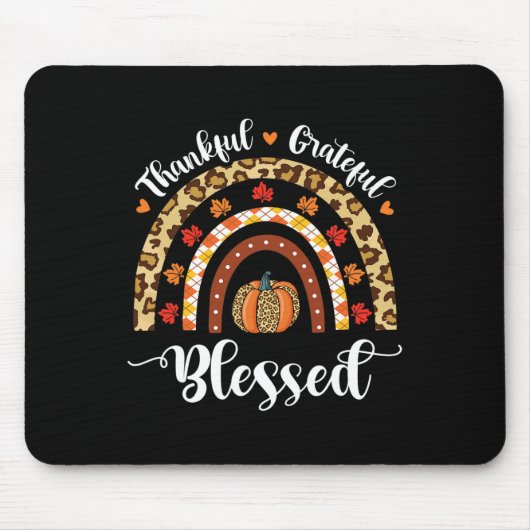 Leopard Fall Regenbogen Dankbarkeit Grateful Grate Mousepad (Vorne)