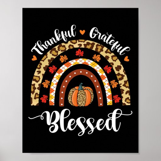Leopard Fall Regenbogen Dankbarkeit Grateful Grate Poster (Vorne)