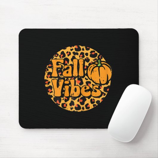 Leopard Fall Vibes Niedlicher Herbst Erntedank Fra Mousepad (Mit Mouse)