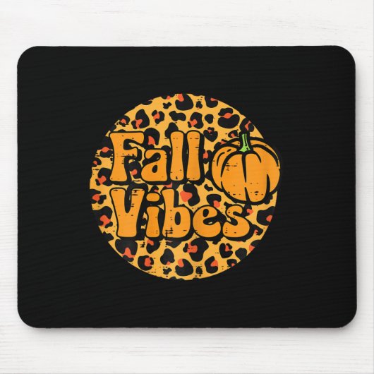 Leopard Fall Vibes Niedlicher Herbst Erntedank Fra Mousepad (Vorne)