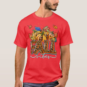 Leopard Fall Vibes Pumpkin Jahreszeit Herbst verlä T-Shirt