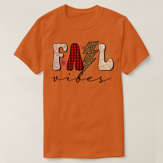 Leopard Fall Vibes Pumpkin Season Happy Fall Danke T-Shirt (Design vorne)