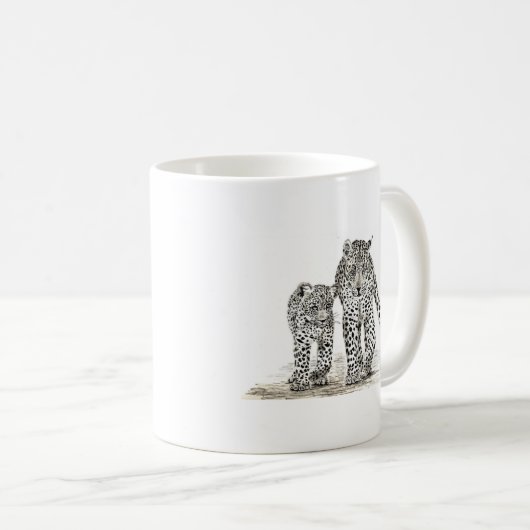 Leopard-Familien-Tasse Kaffeetasse (VorderseiteRechts)