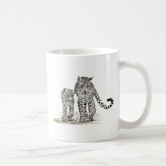 Leopard-Familien-Tasse Kaffeetasse (Rechts)