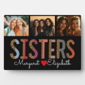 Leopard farbenfrohe Schwestern Custom Foto & Names Fotoplatte (Vorderseite)