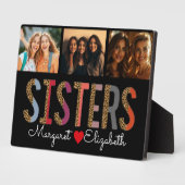Leopard farbenfrohe Schwestern Custom Foto & Names Fotoplatte (Seite)