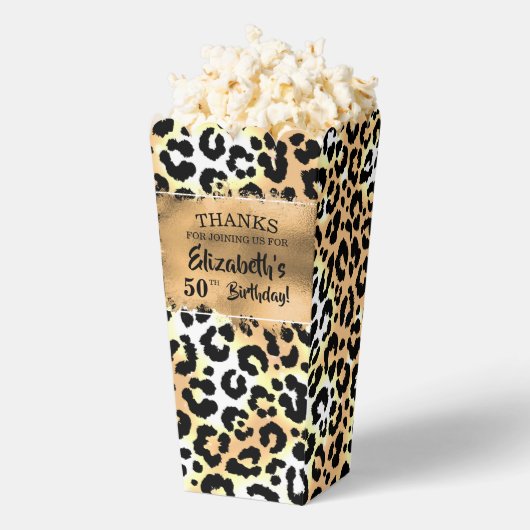 Leopard-Faux-Folie-Popcorn Geschenkschachtel (Geplatzt)
