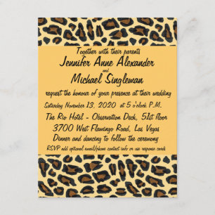 Leopard Fell Moderne Hochzeit Begleitkarte