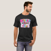 Leopard First Day High School Vibes Teacher Back T T-Shirt (Vorne ganz)