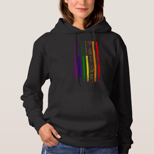 Leopard Flag Leopard Flag Ally Rainbow American Fl Hoodie (Vorderseite)
