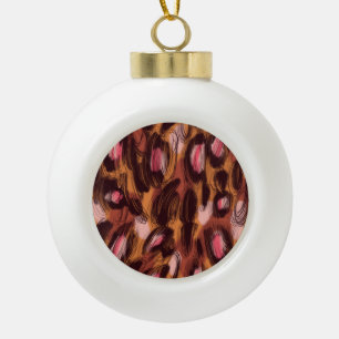 Leopard Flecken Afrikanisches Tiermuster Keramik Kugel-Ornament