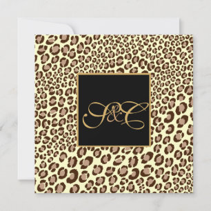 Leopard-Flecken + Perlenswirbel/vintage Einladung