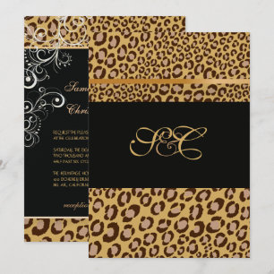 LEOPARD-FLECKEN + PERLMUTT-WIRBEL/VINTAGE EINLADUNG