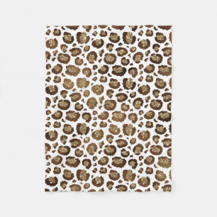 Leopard Flecken Wilde Tiere Golden Glitter Safari Fleecedecke