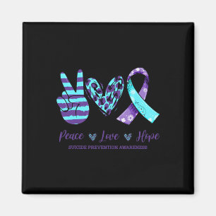 Leopard Floral Ribbon Peace Liebe Hope Suicide Pre Magnet