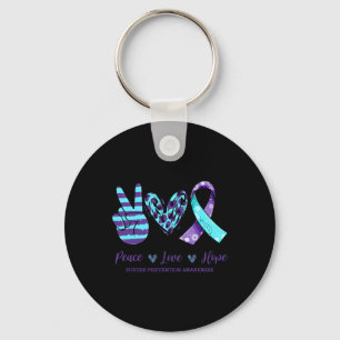 Leopard Floral Ribbon Peace Liebe Hope Suicide Pre Schlüsselanhänger