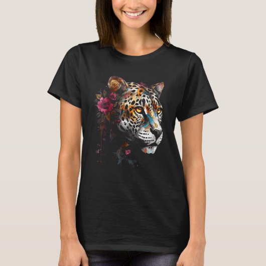 Leopard flower  animal leopard T-Shirt (Vorderseite)