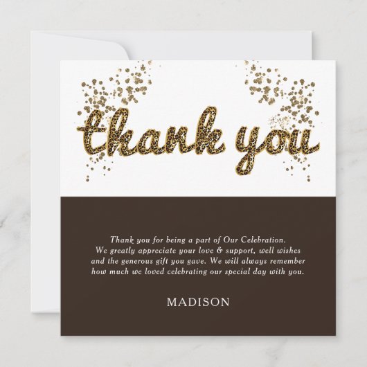 Leopard Foil Balloon Script Geburtstag Dankeskarte (Vorderseite)