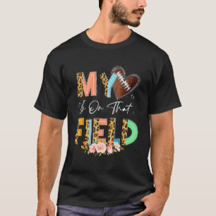 Leopard Football Mama mein Herz ist auf diesem Fel T-Shirt