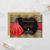 Leopard Foto quinceañera Einladung (Vorderseite/Rückseite Beispiel)