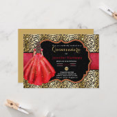 Leopard Foto quinceañera Einladung (Vorderseite/Rückseite Beispiel)