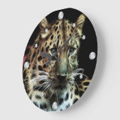 Leopard Fraktal Wall Clock Große Wanduhr (Winkel)