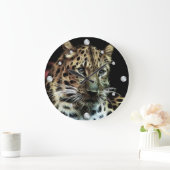 Leopard Fraktal Wall Clock Große Wanduhr (Zuhause)