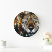 Leopard Fraktal Wall Clock Große Wanduhr (Zuhause)