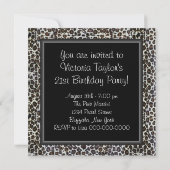 Leopard Frauen 21. Geburtstag Party Einladung (Rückseite)