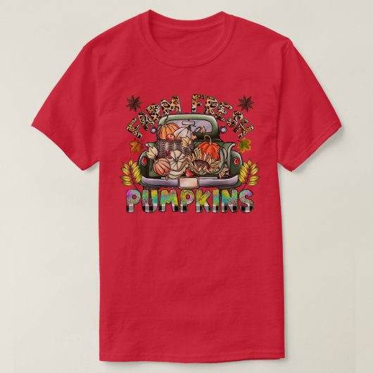Leopard Fresh Pumpkins, glücklicher Halloween Pump T-Shirt (Design vorne)