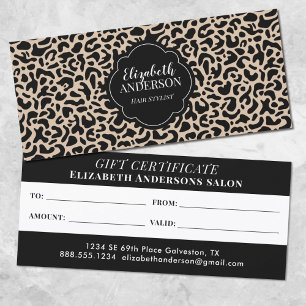 Leopard-Friseurstil-Schönheitssalon-Geschenkgutsch