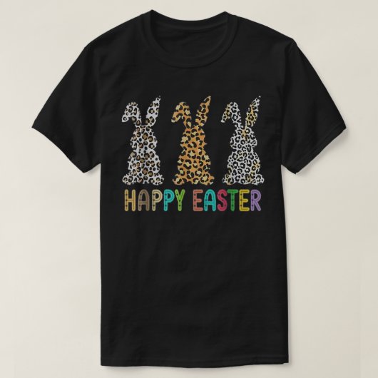Leopard frohe Ostern für junge Mädchen Frauen T-Shirt (Design vorne)
