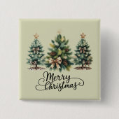 Leopard Frohe Weihnachten Baum Kokette Schleife Xm Button (Vorderseite)