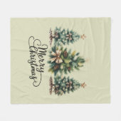 Leopard Frohe Weihnachten Baum Kokette Schleife Xm Fleecedecke (Vorderseite (Horizontal))