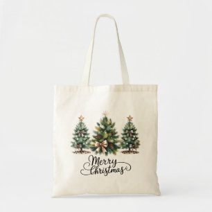 Leopard Frohe Weihnachten Baum Kokette Schleife Xm Tragetasche