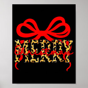 Leopard Frohe Weihnachten Coquette Schleife Xmas F Poster